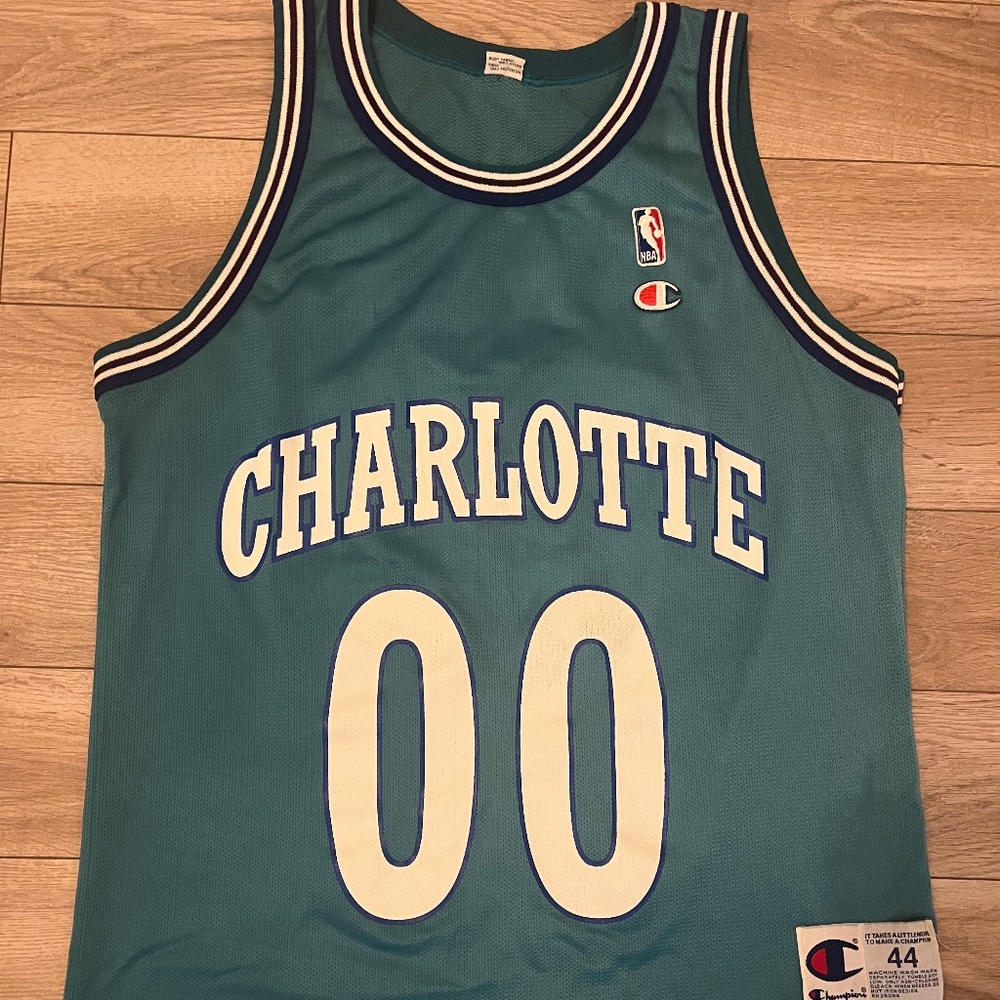 Charlotte Hornets Tony Delk UK Champion Throwback Retro Vintage 90’s Jersey